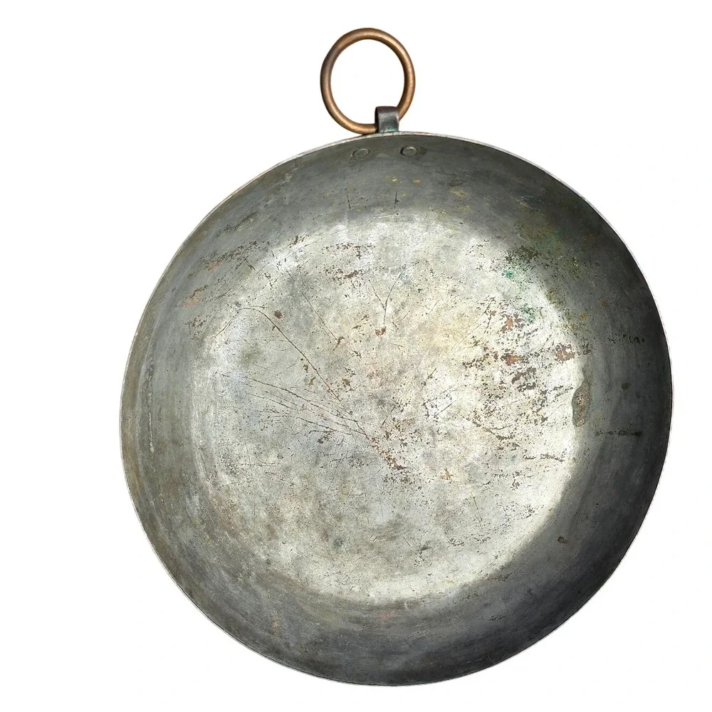 antique M DE LALANDE french copper hand hammered tarte tatin pan tin lined 11